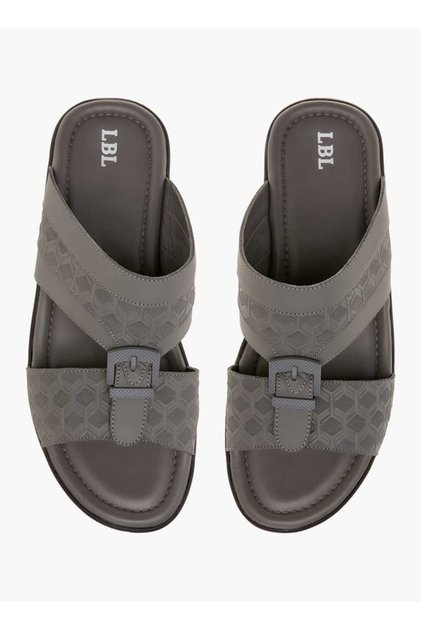 LBL by Shoexpress Textured Slip-On Arabic Sandals with Buckle Detail