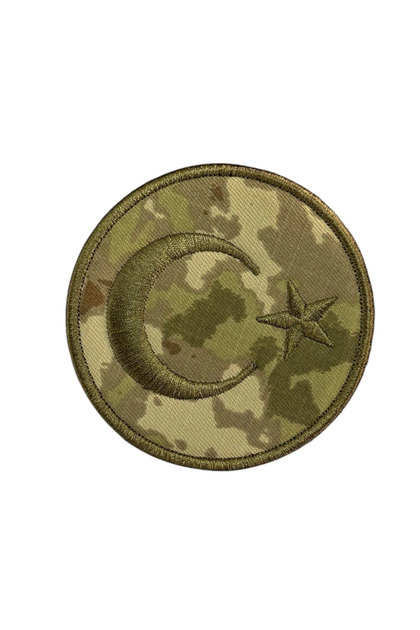 Kara Kuvvetleri Kamuflajı Türk Bayrağı Yuvarlak 8 Cm