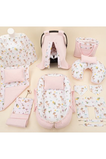 18 Piece Full Set - Double Sided - Candy Pink Knitted - Ceylan