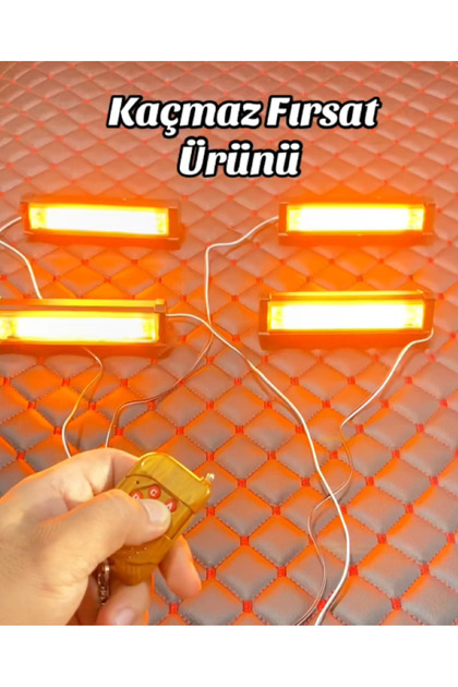 ÖOA Profesyonel 4 Led Panjur Tavan Tepe Çakar Lamba 4lü Turuncu 12