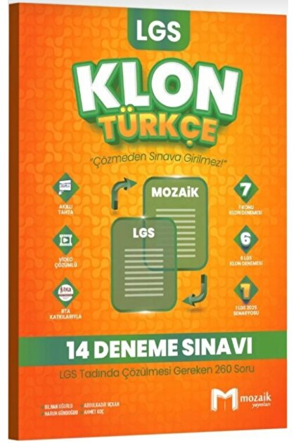 Mozaik Yayınları Mozaik Yayınları 8. Sınıf LGS Türkçe Klon 14'lü