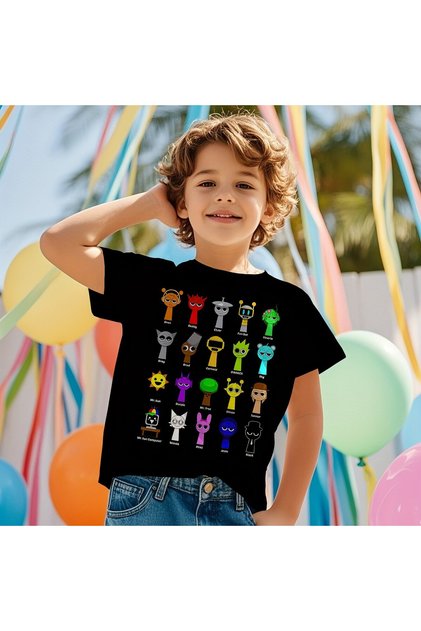 Oyun Karakterleriyle Bir Eğlenceli SPRUNKI Tasarım t-shirt