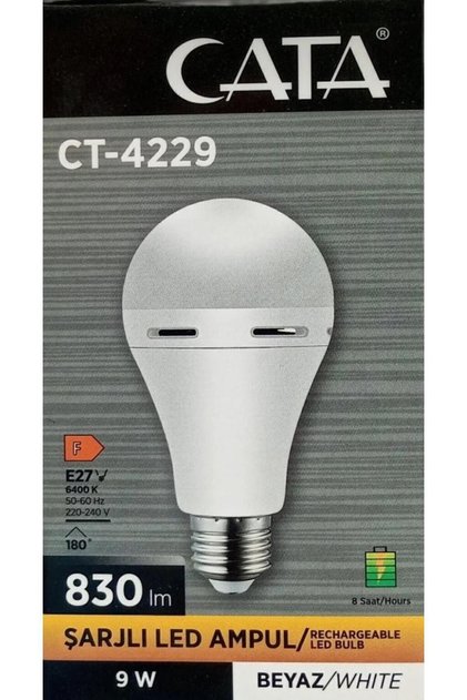 9W ŞARJLI LED AMPÜL E27 BEYAZ