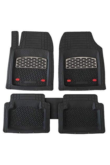 Renault Megane 2 2003 2008 Uyumlu Universal Paspas Derin Havuz Kenarlı Krom Karbon