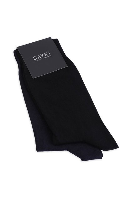 Black Double Cotton Socks