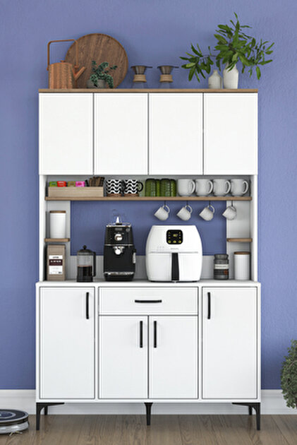 Rani Mobilya Rani JE176 Çok Amaçlı Dolap 8 Kapaklı Raflı Kiler