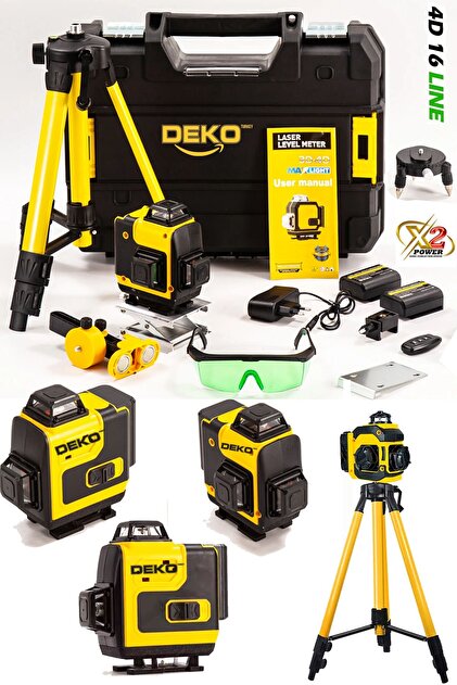 DEKO TURKEY Otomatik Hizalama 16 Köşe 360° Yeşil Lazer Çizgi