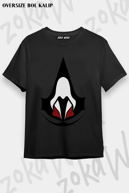 Unisex Oversize Assassins Creed Design Printed Tshirt