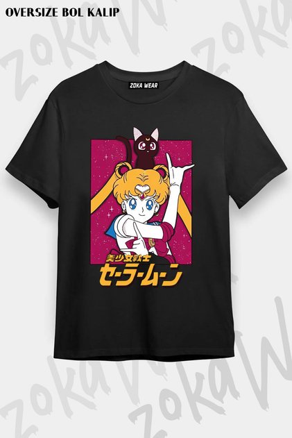 Unisex Oversize Fit Sailor Moon 5 Design Printed Tshirt