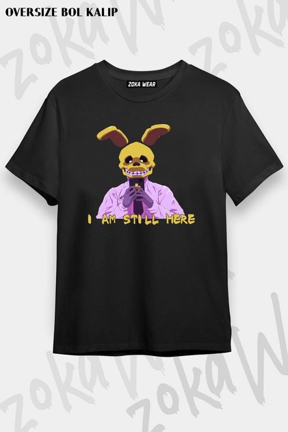 تي شيرت مطبوع بتصميم كبير الحجم للجنسين من Fnaf I Am Still Here