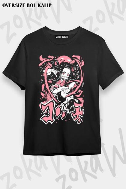 Unisex Oversize Mold Nezuko Design Printed Tshirt