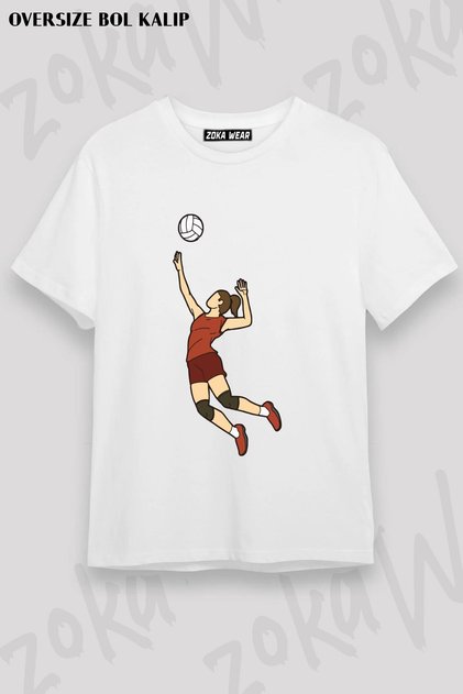 Unisex Oversize Die Volleyball V2 Design Printed Tshirt