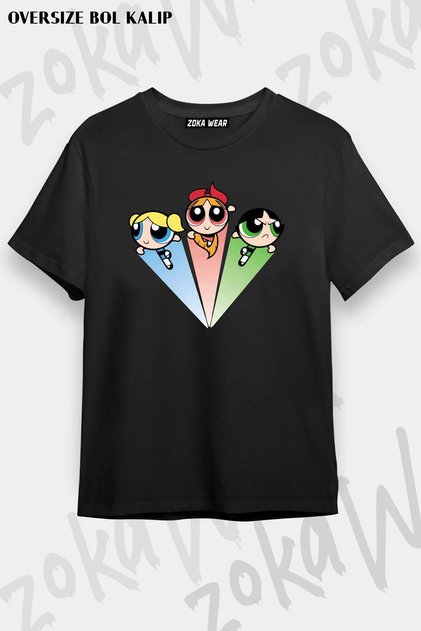 Unisex Oversize Fit Powerpuff Girls2 Design Printed Tshirt
