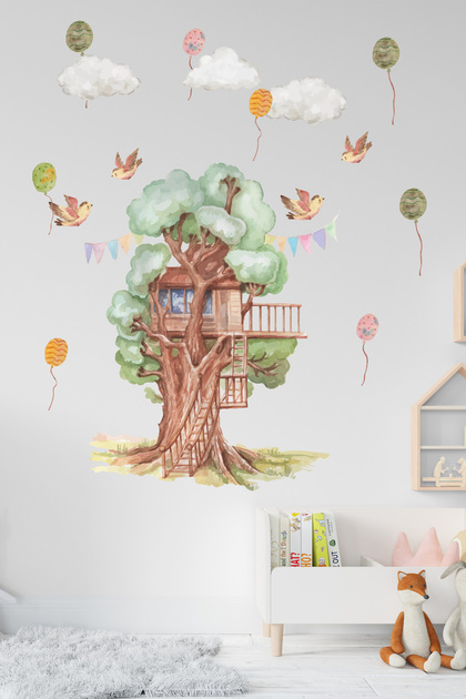 Forest House Themed Kids Room Sticker Set