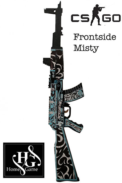 Home Game Ahşap CS-GO Frontside Misty Skin kaplamalı AK-47 Lastik