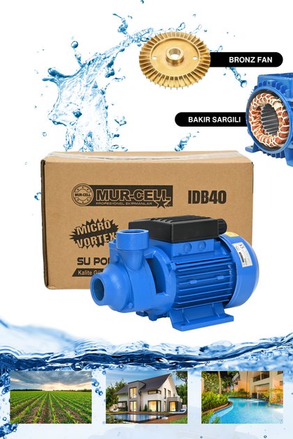 Idb40 Su Pompası Bakır Sargılı Santifirüj Pompa Kendinden Emişli Motor 0.5hp