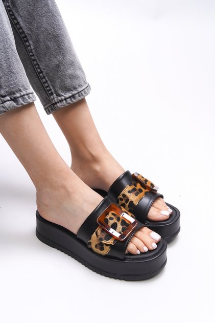Yinqirelle Women's Slippers 001275 Black Skin