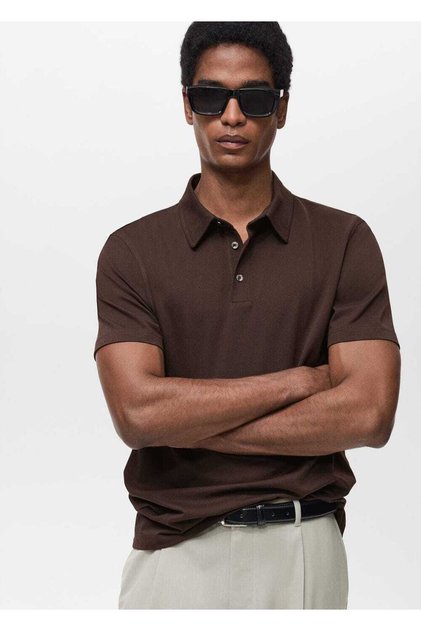 Slim fit pamuklu pike polo gömlek