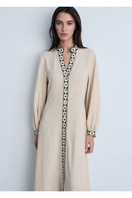 MANGO Openwork Knitted Cotton Dress- Trendyol
