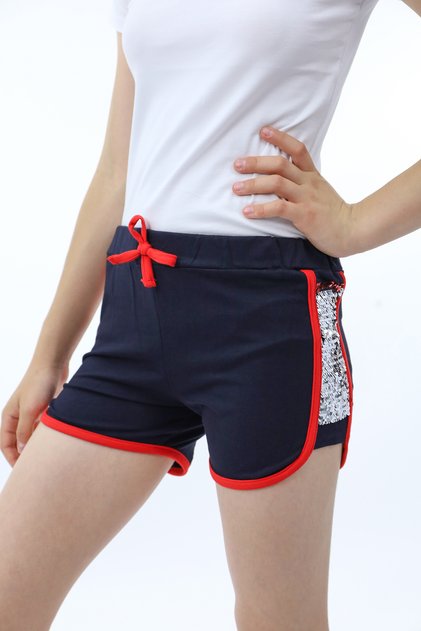 Girls' Elastic Waist Two Side Flip Sequin Shorts