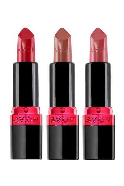 Ultra Creamy Lipstick Pack Blush Nude, Cappuccino, and Red 2000
