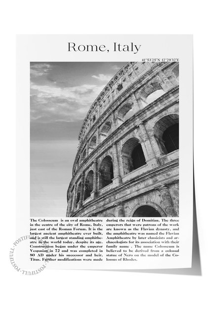 Roma - Italya, Şehir Temalı Poster, Çerçevesiz Duvar Posteri, No:30038