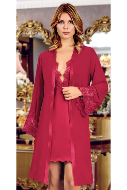215 Çeyizlik Saten 6'lı Set-bordo