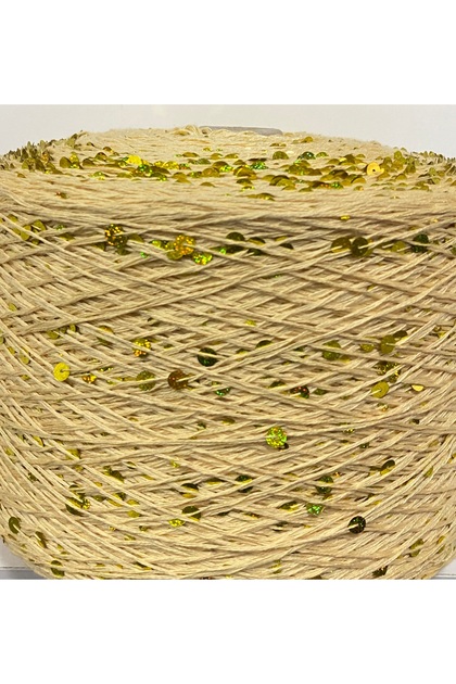 خيط حياكة / خيط تريكو 100% قطن بلون السلمون الداكن 3 مم + 6 مم مع ترتر كبير الحجم للحياكة اليدوية 200 جرام