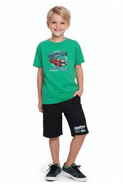 Boy's Summer Printed Bottom-Top Suit