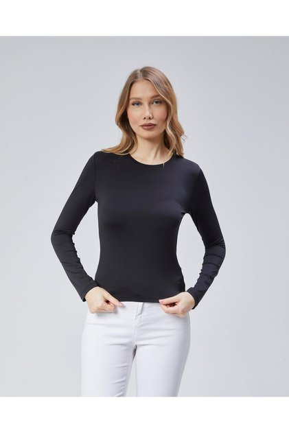Soft Touch Round Neck Long Sleeve Blouse/Body
