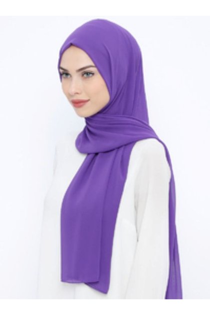 Crepe Chiffon Shawl - Light Purple