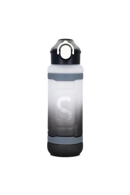 Water Bottle 1000ml with Straw- Black
