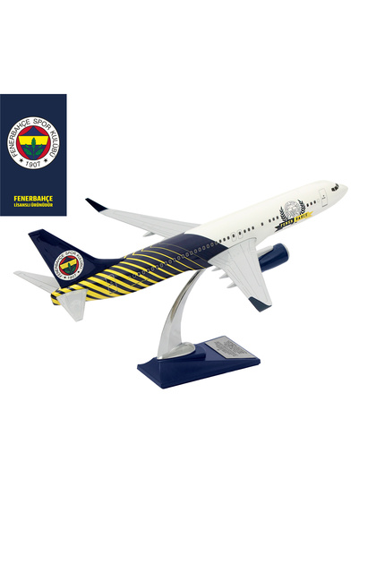 Zekupp Boeing 737-800 1/100 Ölçek Fenerbahçe Lisanslı Çizgili Tasarım Maket Uçak  (UCK0188)