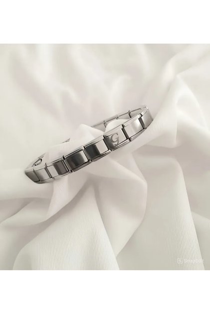 Steel g Letter Italian Charm Bracelet