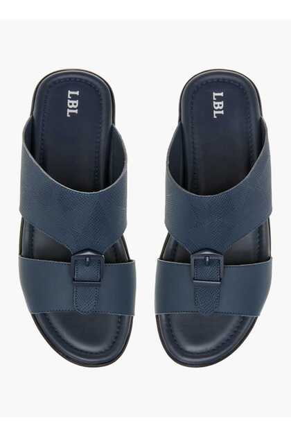 LBL by Shoexpress Textured Slip-On Arabic Sandals with Buckle Detail