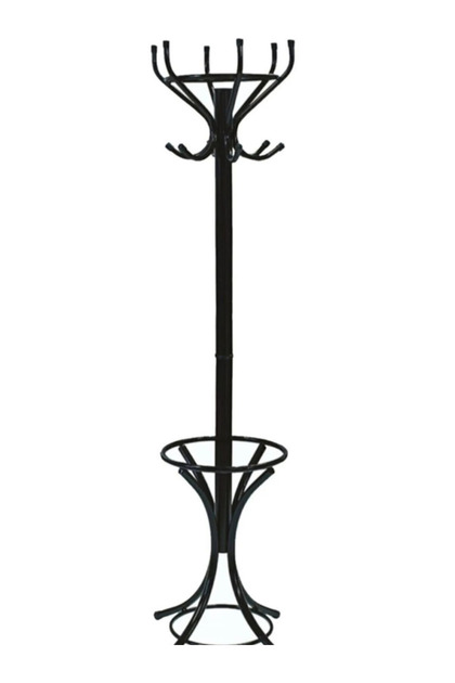 Ayaklı Askılık Portmanto Metal 175cm Uzunluk 100 Kg Taşıma Kapasitesi Siyah Metal Askılık