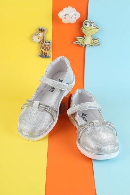 Girl's Orthopedic Stone Detailed Ballet Flats Colorful Ballet Flats Girls' Wedding Ballet Flats Daily Ballet Flats Modern Ballet Flats