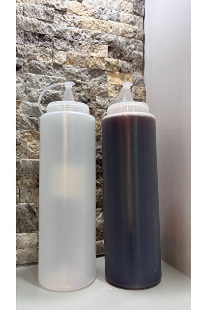 2 ADET 1000 ML PLASTİK CHEF YAĞLIK VEYA SOSLUK ŞİŞESİ 1 LİTRE ŞEFFAF