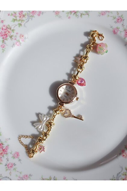 Reorah Collection Sweet Time-Çilek Charmlı Saat - Fiyatı, Yorumları