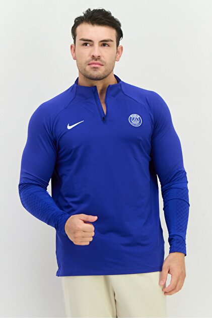 Men Slim Fit Long Sleeve Football Jersey, Royal Blue