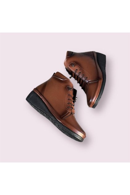Women Brown Zipper Comfortable Orthopedic Sole Mother Boots
