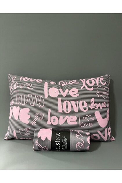Love Patterned Single Person Elastic Bed Sheet Set