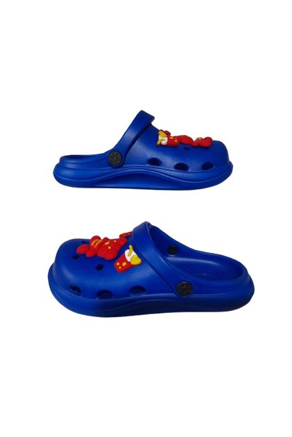 Baby Kids Dark Blue Teddy Bear Figured Anti-Slip Orthopedic Sandals Slippers