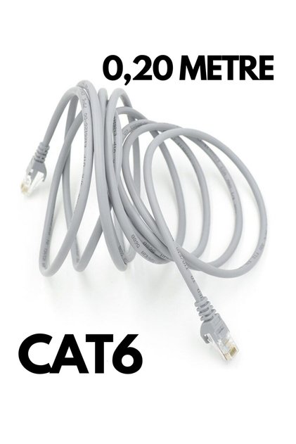 HqSpeed Cat6 Ethernet İnternet Kablosu 0.20 Metre 20 Cm – 1000 Mbps Gigabit Hızlı RJ45 Patch Kısa Kablo Router PC