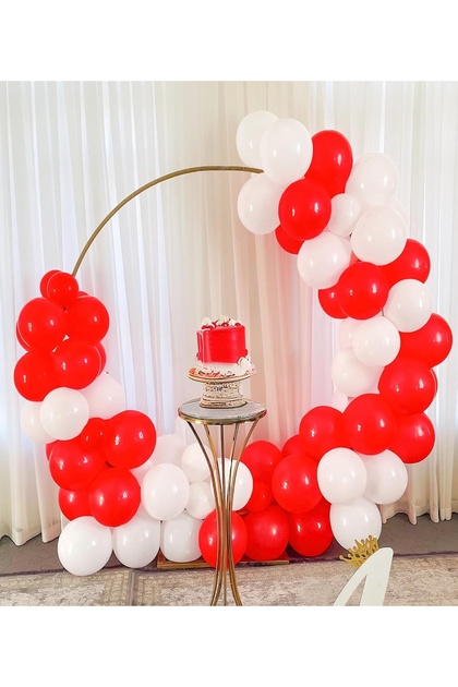 15’li Kırmızı & Beyaz Balon Seti – Helyum Uyumlu, Dayanıklı Parti Ve Organizasyon Balonları