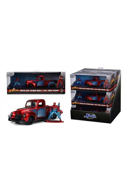 Jada Marvel Set Masinuta Metalica Ford Pick Up Scara 1:32 Si Figurina Metalica Spider Man