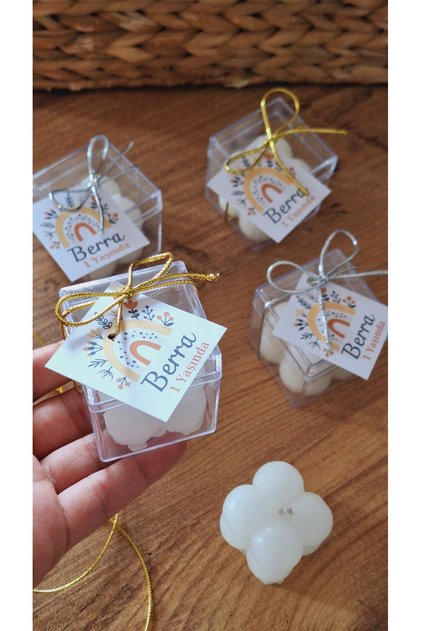 Mika Boxed Bubble Candle, 10 Pieces Baby, Birthday, Wedding, Engagement, Henna, Baby Shower