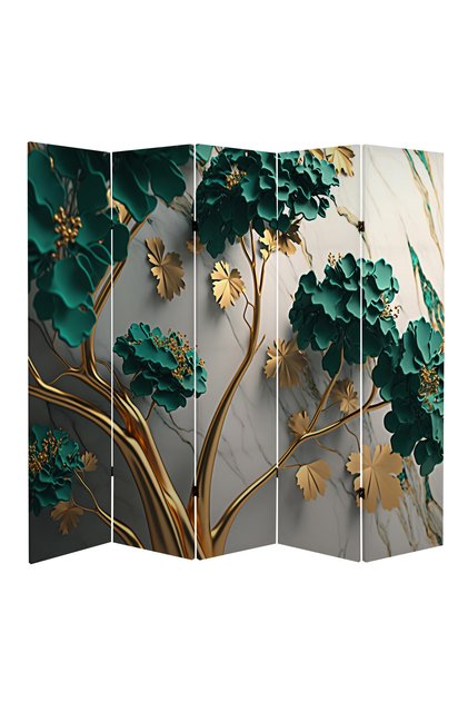 Altın Dallar Temalı Özel Tasarım Paravan Room Divider Oda Bölücü 180 x 200 cm