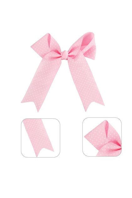 10 Pieces Satin Bow with Pink Polka Dots
