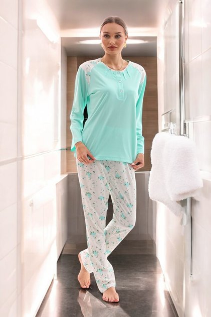 Women's Modal Tire Fabric Long Sleeve Patterned Pajama Set